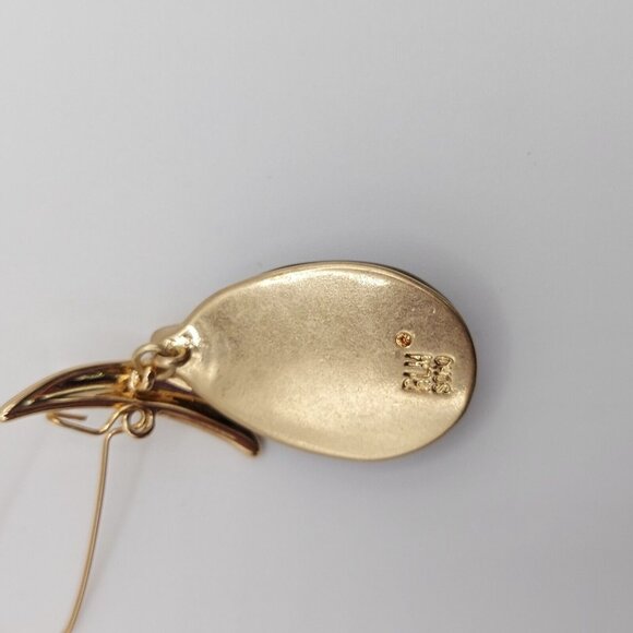 Robert Lee Morris Soho Black Magic Teardrop Stone and Gold Drop Earrings - Picture 3 of 4